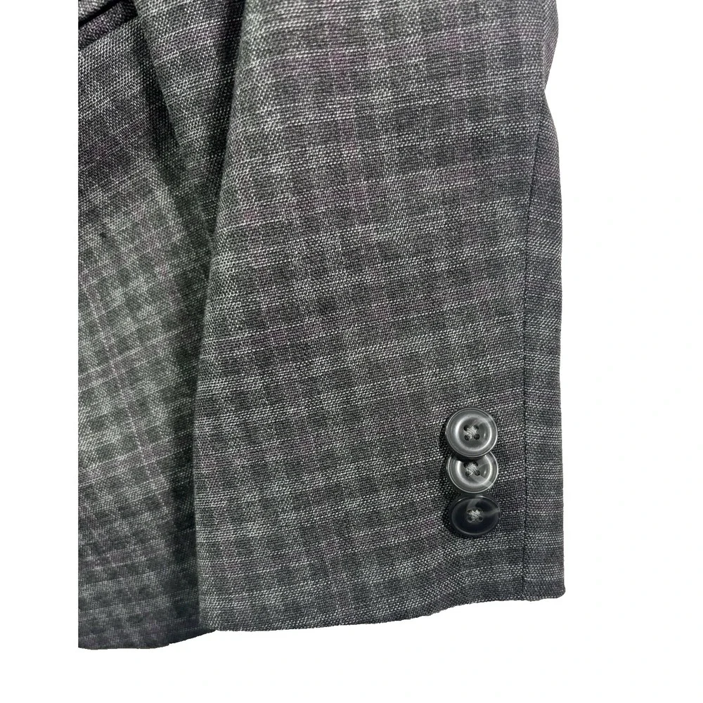 boys charcoal burgundy check Michael Kors blazer jacket sport suit coat 12‎ R
